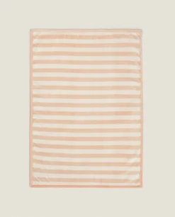 Blankets*ZARA Home Striped Fleece Blanket Pink