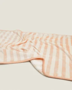 Blankets*ZARA Home Striped Fleece Blanket Pink