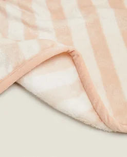 Blankets*ZARA Home Striped Fleece Blanket Pink