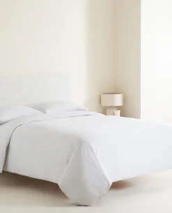 Duvet Covers*ZARA Home Striped Linen Duvet Cover Blue