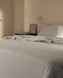 Duvet Covers*ZARA Home Striped Linen Duvet Cover Blue