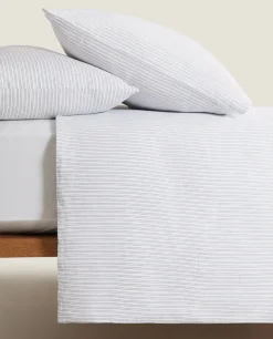 Duvet Covers*ZARA Home Striped Linen Duvet Cover Blue