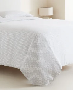 Duvet Covers*ZARA Home Striped Linen Duvet Cover Blue
