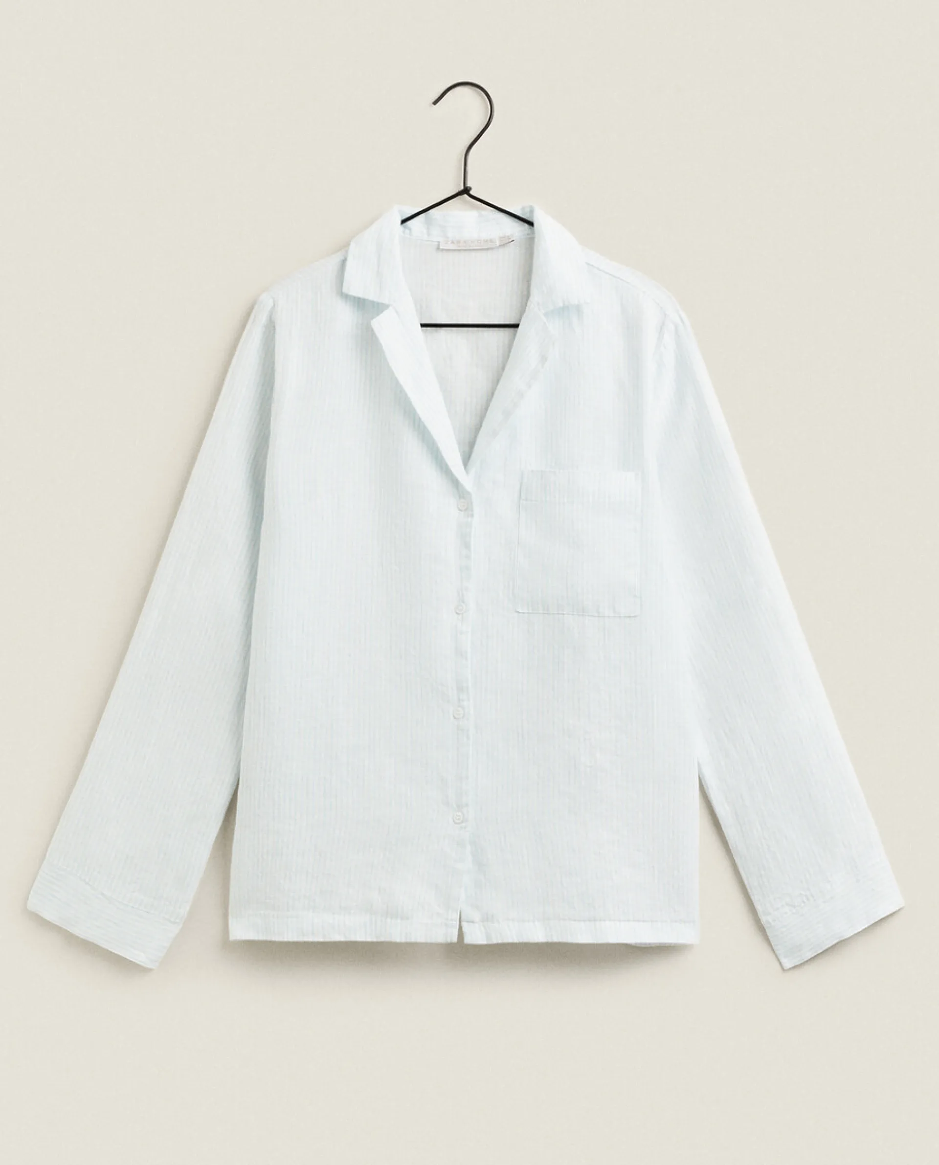 Pajamas*ZARA Home Striped Linen Shirt Blue