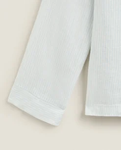 Pajamas*ZARA Home Striped Linen Shirt Blue