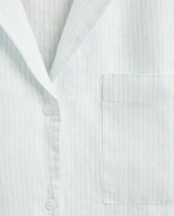 Pajamas*ZARA Home Striped Linen Shirt Blue