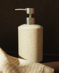 Dispensers*ZARA Home Striped Resin Dispenser Beige