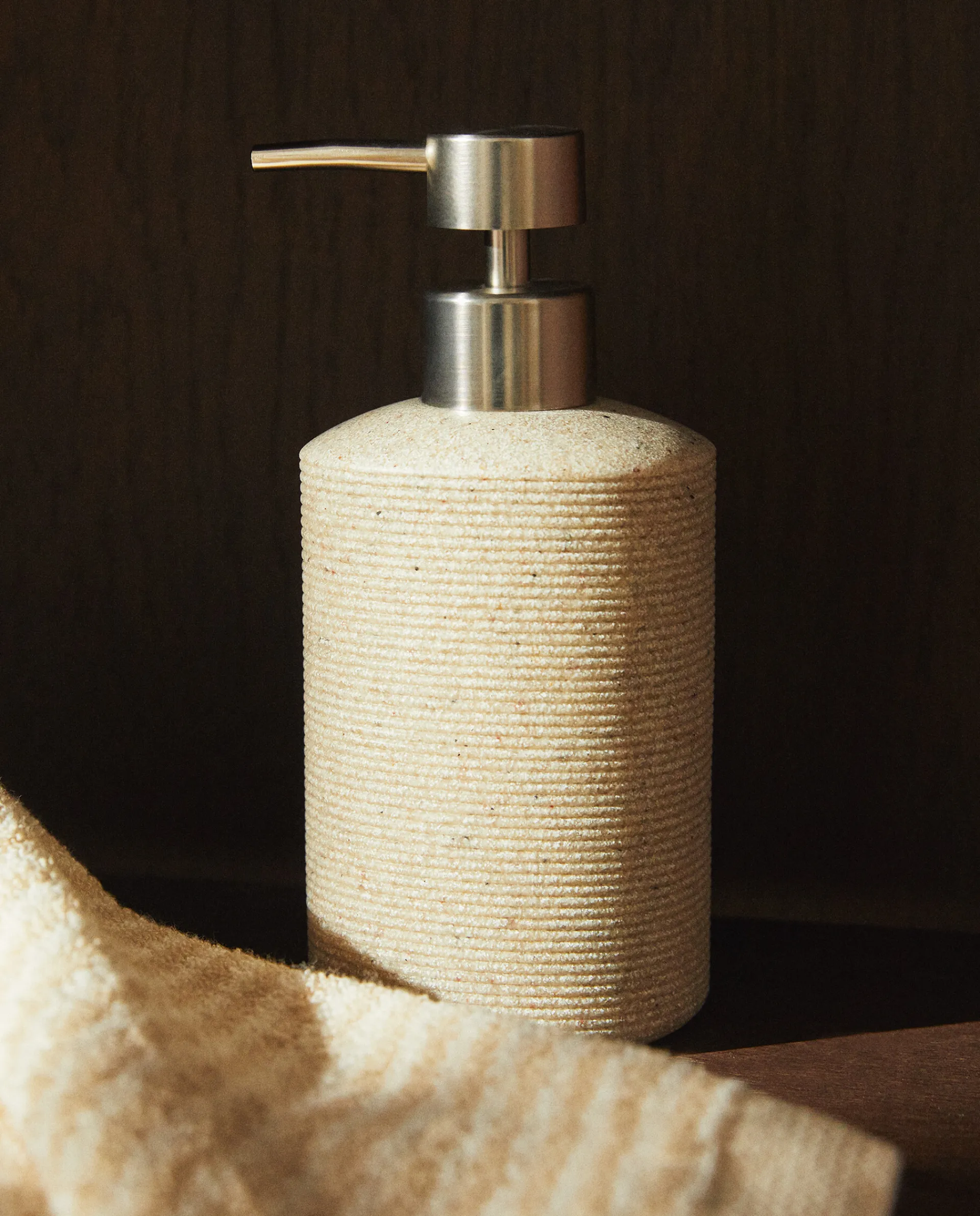 Dispensers*ZARA Home Striped Resin Dispenser Beige