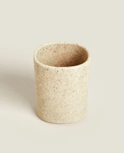 Glasses*ZARA Home Striped Resin Tumbler Beige