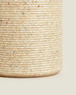 Glasses*ZARA Home Striped Resin Tumbler Beige