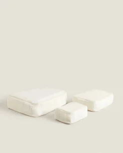 Dressing Room*ZARA Home Striped Travel Organizers (Pack Of 3) Ecru/Black