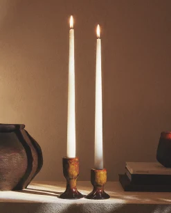 Candles*ZARA Home Taper Candle (Pack Of 2) White