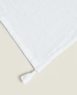 Blankets*ZARA Home Tassel Blanket White