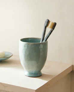 Glasses*ZARA Home Terracotta Ceramic Tumbler Blue