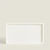 Trays & Candles*ZARA Home Textured Ceramic Tray White