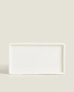 Trays & Candles*ZARA Home Textured Ceramic Tray White