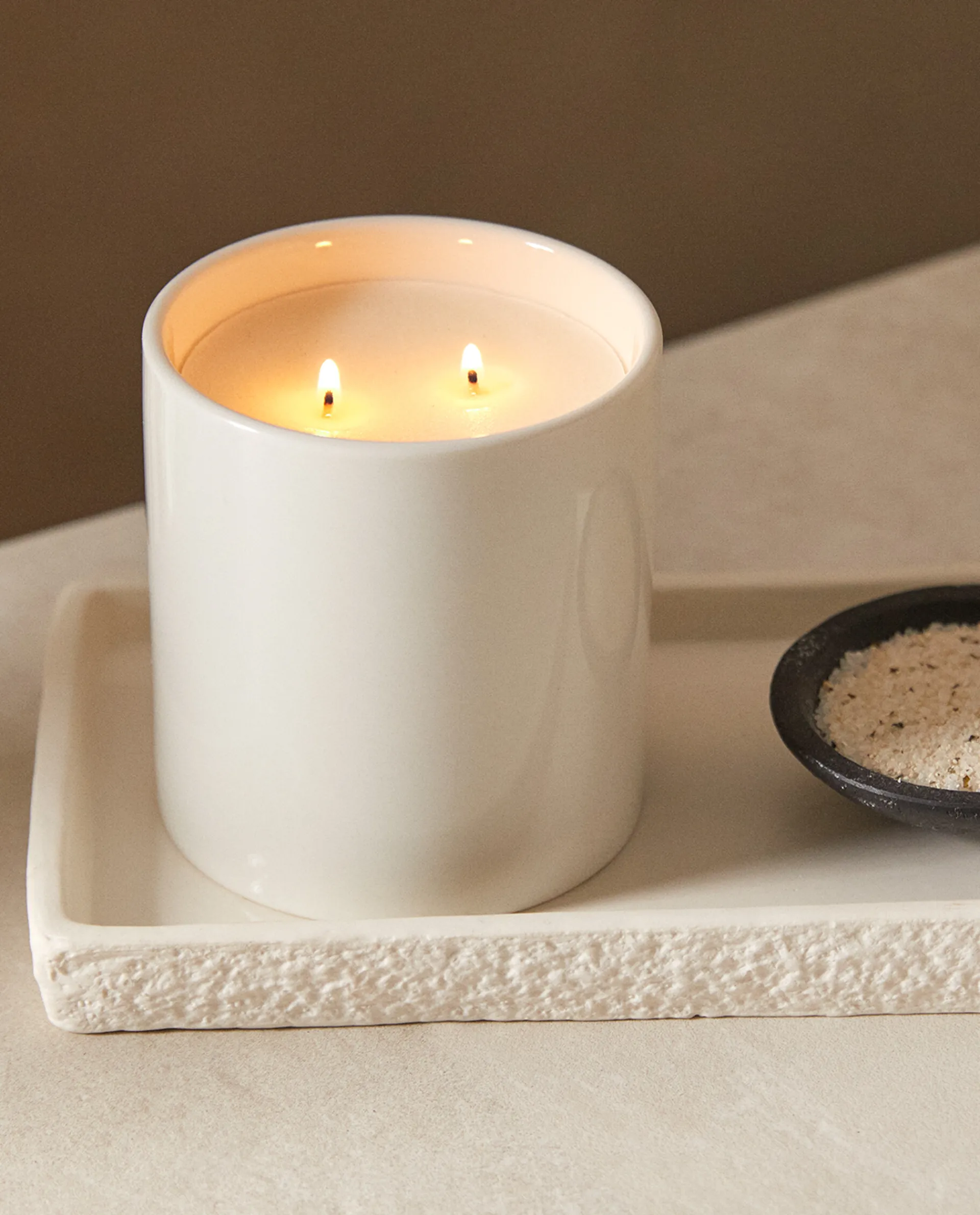 Trays & Candles*ZARA Home Textured Ceramic Tray White