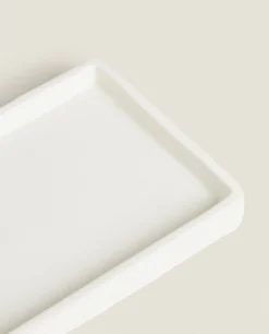 Trays & Candles*ZARA Home Textured Ceramic Tray White