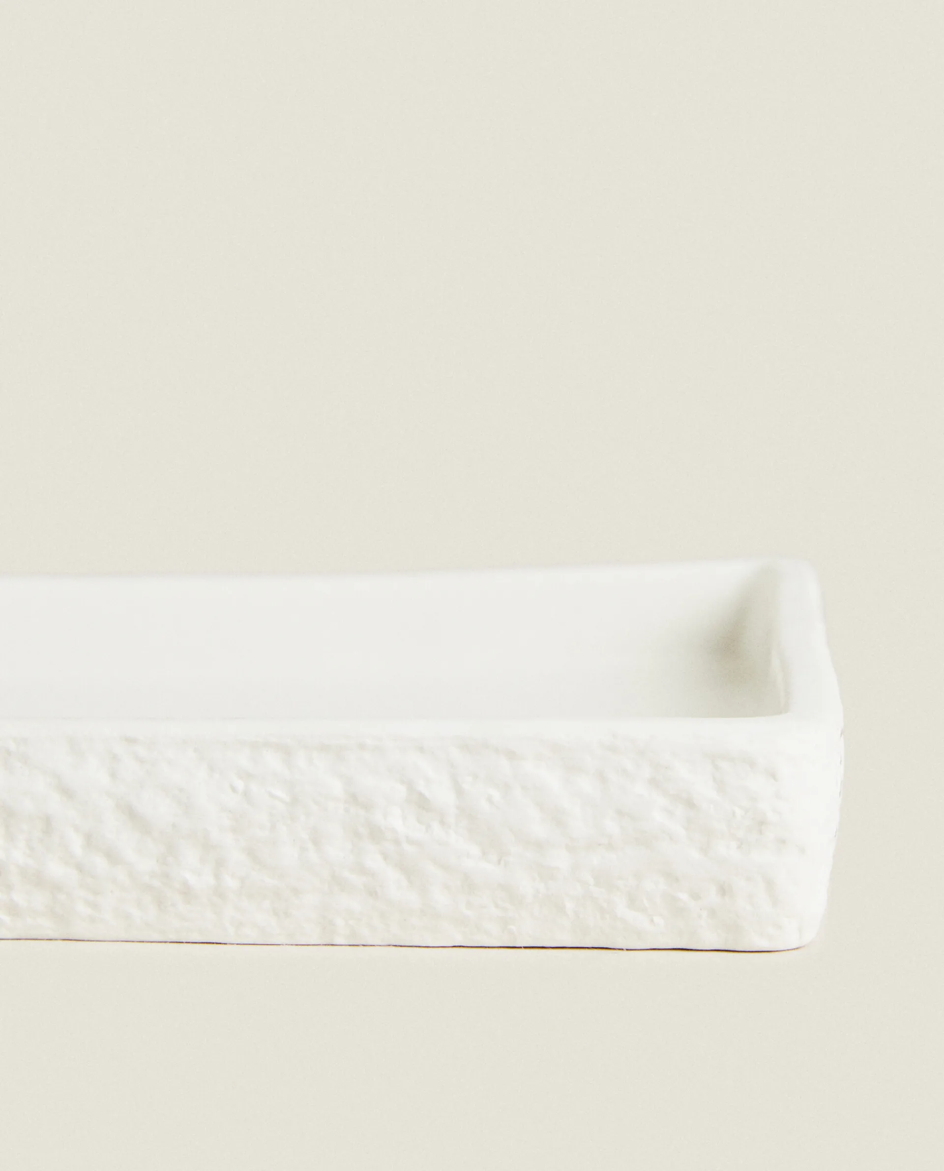 Trays & Candles*ZARA Home Textured Ceramic Tray White