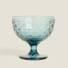 Glasses And Flutes*ZARA Home Textured Floral Design Ice-Cream Cup Blue