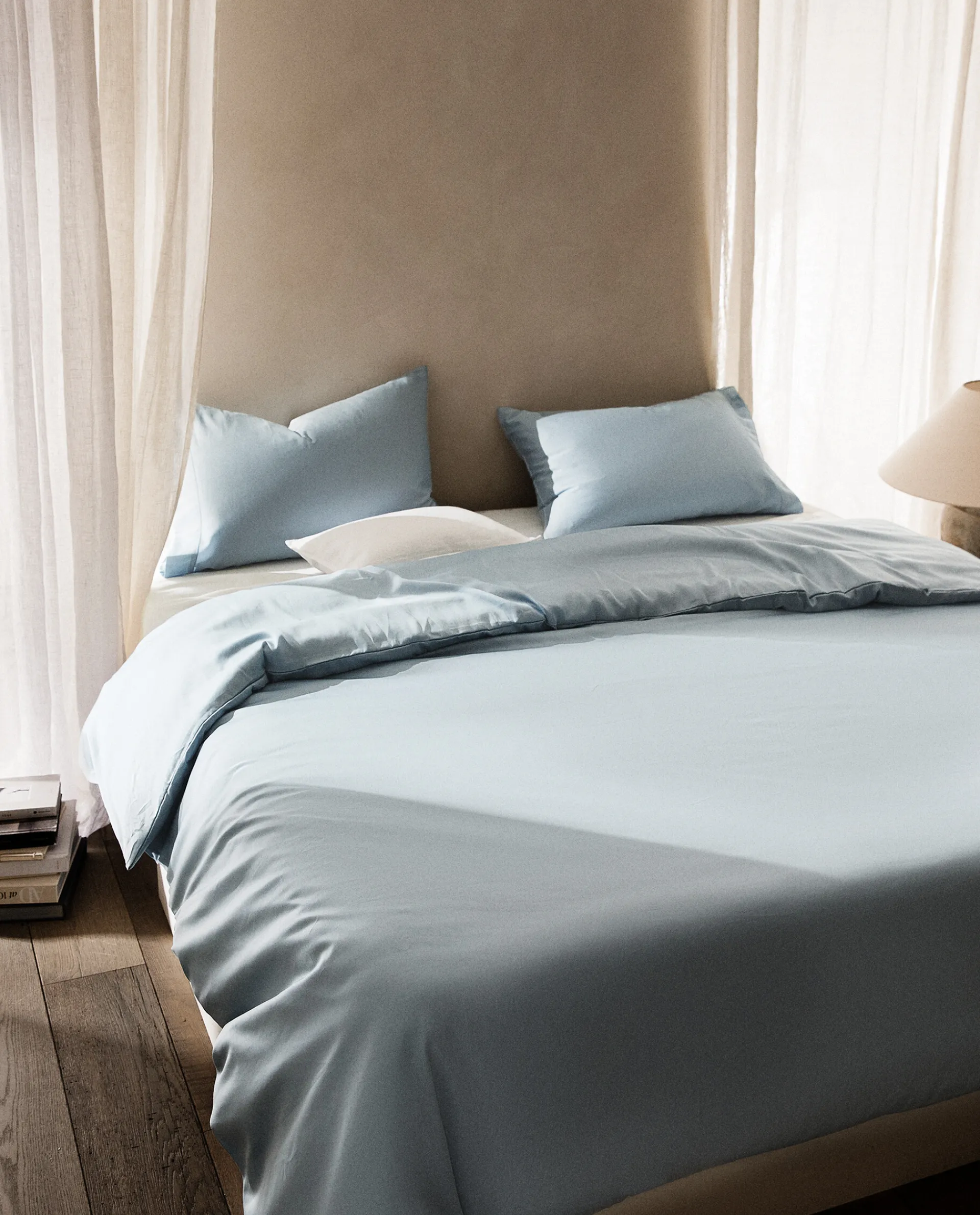 Duvet Covers*ZARA Home (300-Thread-Count) Cotton Sateen Duvet Cover Blue