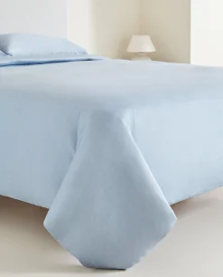 Duvet Covers*ZARA Home (300-Thread-Count) Cotton Sateen Duvet Cover Blue