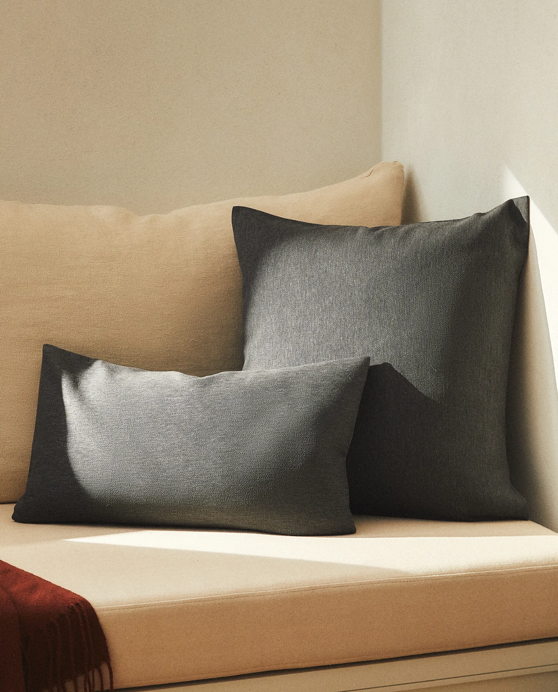 Solid*ZARA Home Throw Pillow Cover Grey