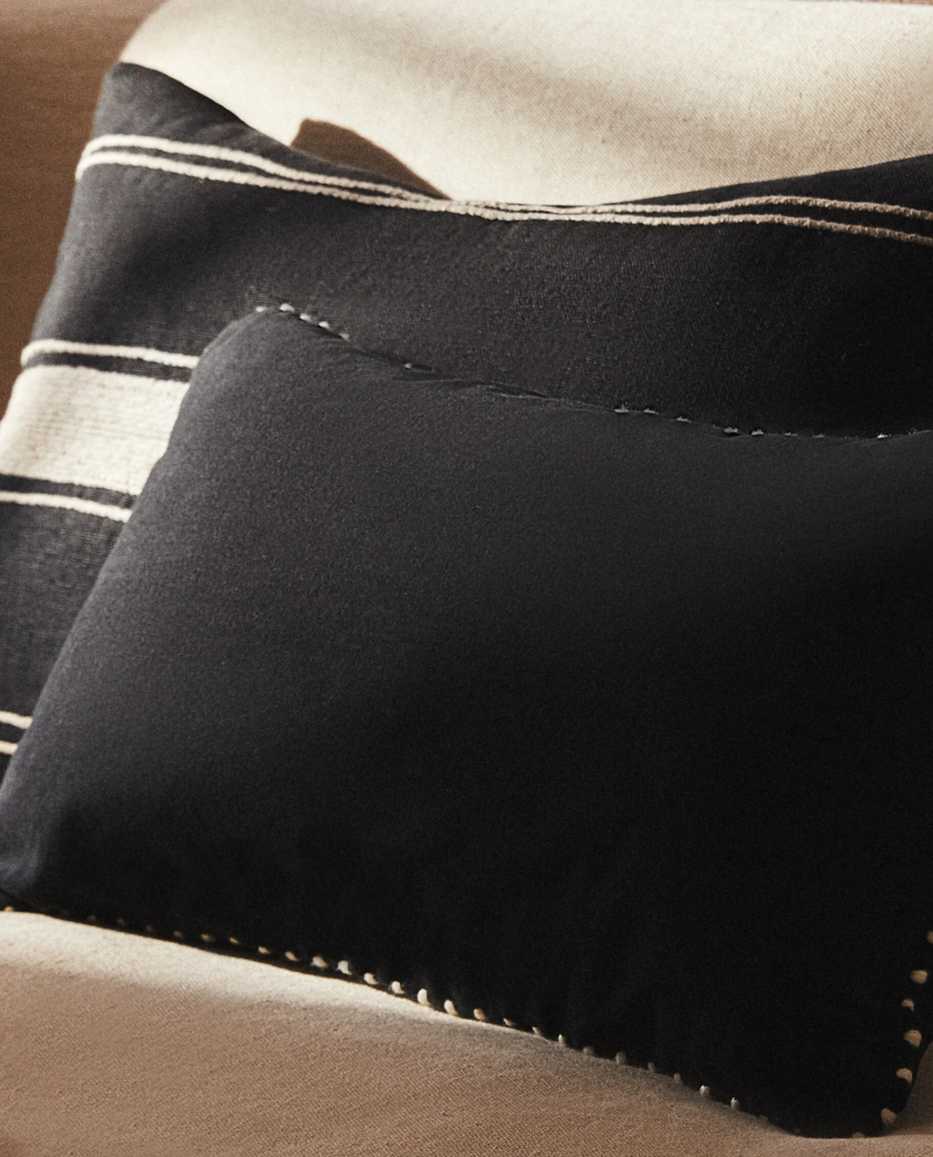 Solid*ZARA Home Throw Pillow Cover Black