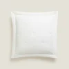 Quilts*ZARA Home Throw Pillow Cover With Dots White