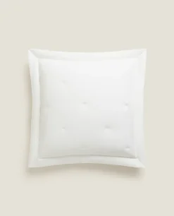 Quilts*ZARA Home Throw Pillow Cover With Dots White
