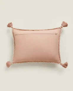 Throw Pillows*ZARA Home Throw Pillow Cover With Tassels Pink