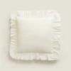 Bedspreads*ZARA Home Throw Pillow With Ruffle Trim Cream
