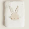 Bathroom*ZARA Home Towel With Bunny Applique Cream