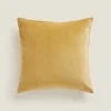 Solid*ZARA Home Velvet Throw Pillow Cover Mustard Yellow