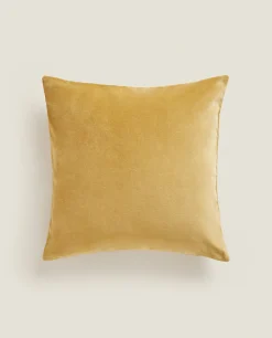 Solid*ZARA Home Velvet Throw Pillow Cover Mustard Yellow