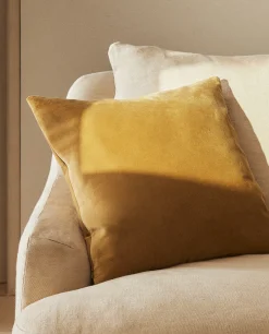 Solid*ZARA Home Velvet Throw Pillow Cover Mustard Yellow