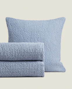 Bedspreads*ZARA Home Waffle Knit Bedspread Blue
