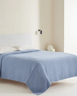 Bedspreads*ZARA Home Waffle Knit Bedspread Blue