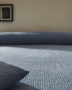 Bedspreads*ZARA Home Waffle Knit Bedspread Blue