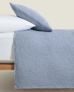 Bedspreads*ZARA Home Waffle Knit Bedspread Blue