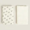 Cleaning*ZARA Home Waffle Multipurpose Kitchen Towel (Pack Of 2) Cream