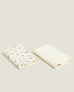 Cleaning*ZARA Home Waffle Multipurpose Kitchen Towel (Pack Of 2) Cream