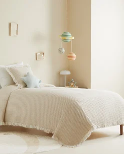 Crib Bedding*ZARA Home Waffle Texture Cotton Bedspread Cream