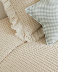 Crib Bedding*ZARA Home Waffle Texture Cotton Bedspread Cream