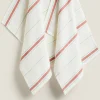 Kitchen Towels, Aprons And Bags*ZARA Home Waffle-Knit Cotton Kitchen Towel With Stripes (Pack Of 2) Cream