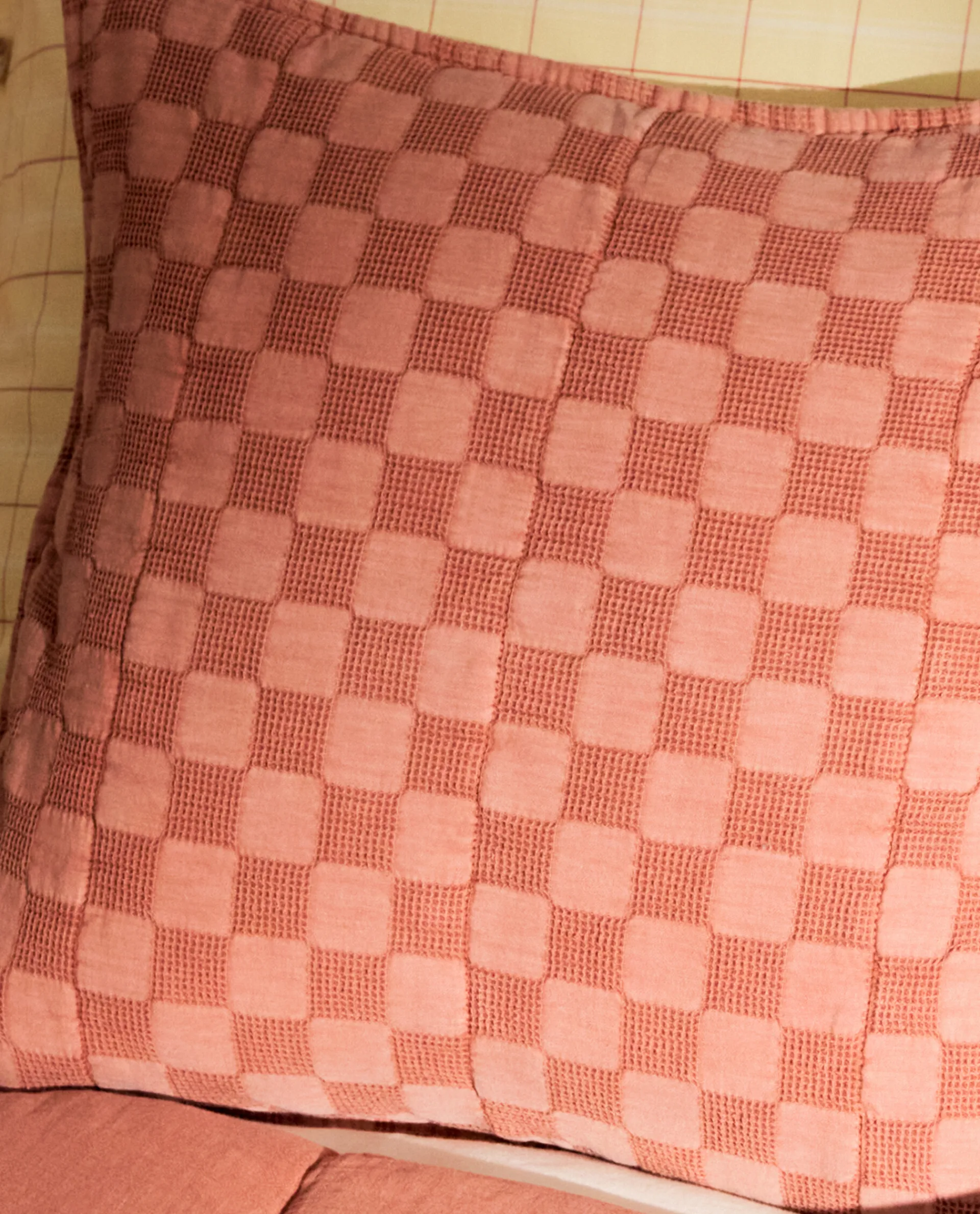 Throw Pillows*ZARA Home Waffle-Knit Throw Pillow Cover Light Red