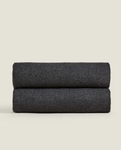 Blankets*ZARA Home Waffle-Texture Blanket Grey