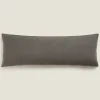 Solid*ZARA Home Washed Linen Throw Pillow Cover Grey