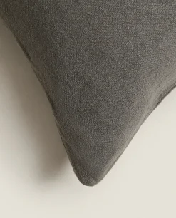Solid*ZARA Home Washed Linen Throw Pillow Cover Grey