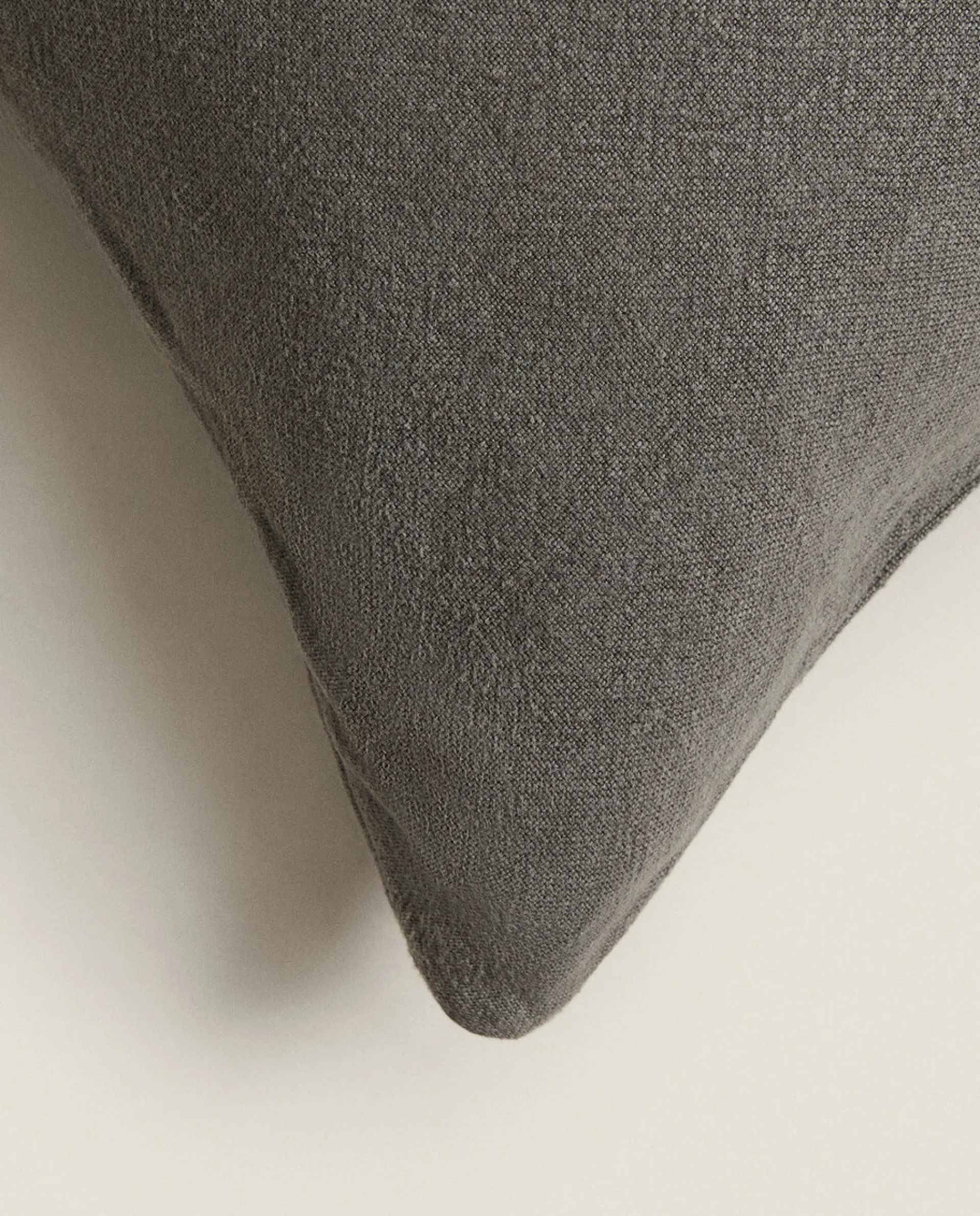 Solid*ZARA Home Washed Linen Throw Pillow Cover Grey